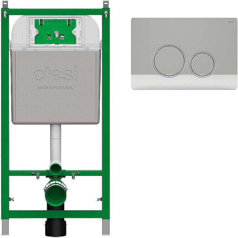 Инсталляция Ctesi Solid BK0200240+BK0202120 для унитаза с клавишей смыва Хром