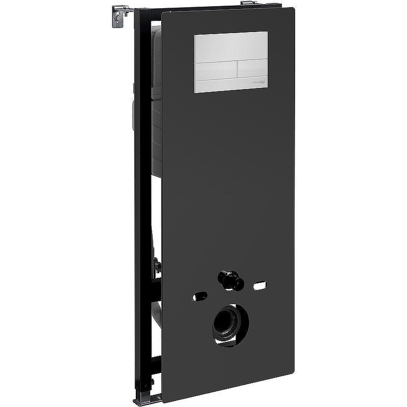 Инсталляция WasserKRAFT Abens 20TLT.010.ME.BL.WH04 для унитаза Черное стекло с Белой клавишей смыва