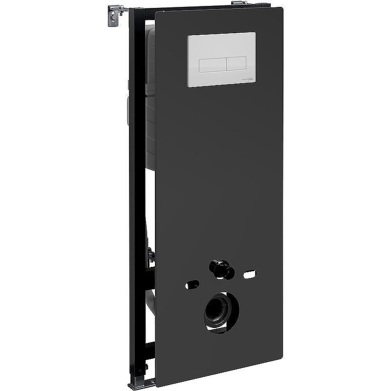 Инсталляция WasserKRAFT Abens 20TLT.010.ME.BL.WM03 для унитаза Черное стекло с Белой матовой клавишей смыва