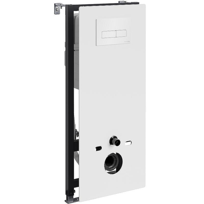 Инсталляция WasserKRAFT Abens 20TLT.010.ME.WH.WH03 для унитаза Белое стекло с Белой клавишей смыва