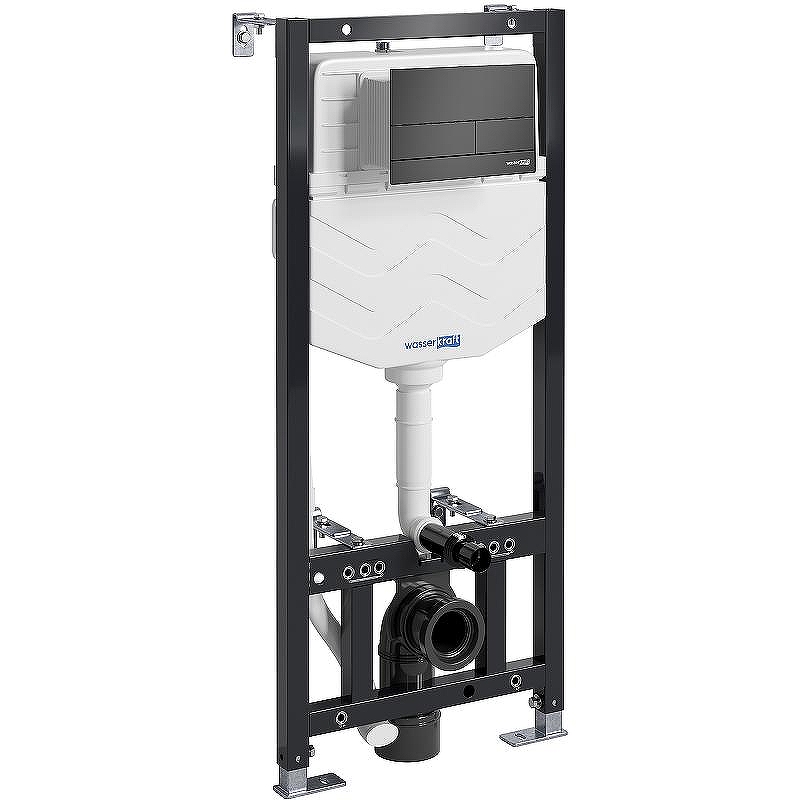 Инсталляция WasserKRAFT Aller 10TLT.010.ME.MB04 для унитаза с Черной матовой клавишей смыва
