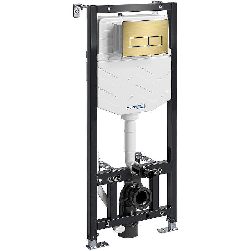 Инсталляция WasserKRAFT Aller 10TLT.010.ME.MG03 для унитаза с клавишей смыва Золото матовое