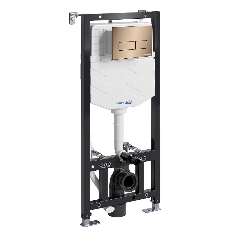 Инсталляция WasserKRAFT Aller 10TLT.010.ME.RG03 для унитаза с клавишей смыва цвет Розовое золото