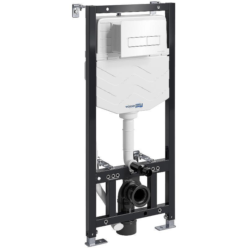 Инсталляция WasserKRAFT Aller 10TLT.010.ME.WH03 для унитаза с Белой глянцевой клавишей смыва