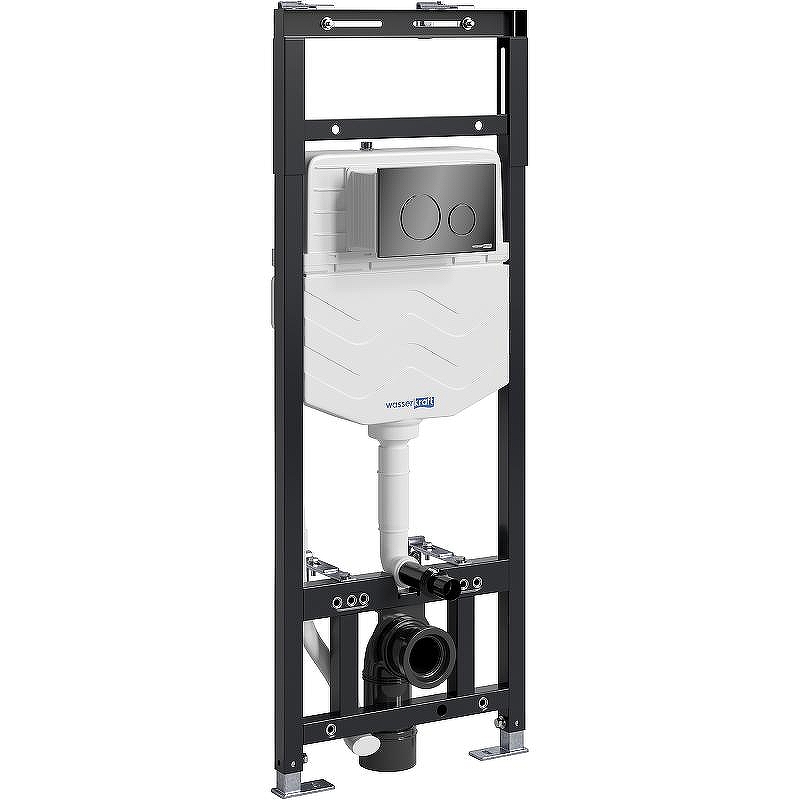 Инсталляция WasserKRAFT Alme 15TLT.010.ME.PB02 для унитаза с клавишей смыва Черный глянец
