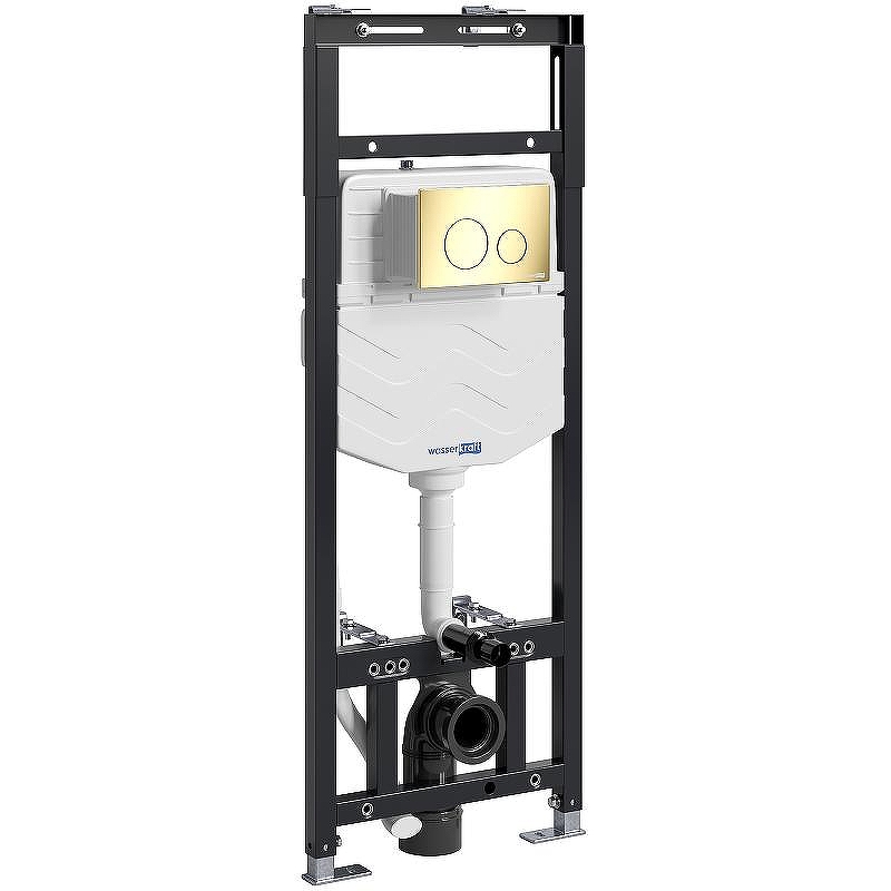 Инсталляция WasserKRAFT Alme 15TLT.010.ME.PG02 для унитаза с клавишей смыва Золото