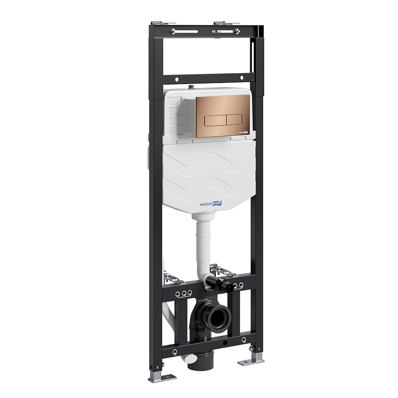 Инсталляция WasserKRAFT Alme 15TLT.010.ME.RG03 для унитаза с клавишей смыва цвет Розовое золото