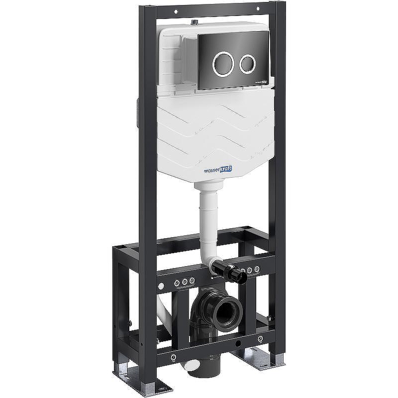 Инсталляция WasserKRAFT Dill 61TLT.010.ME.PB01 для унитаза с клавишей смыва Черный глянец