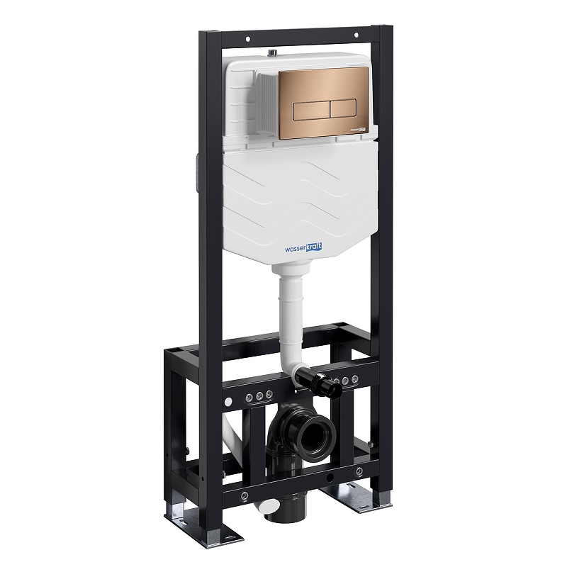 Инсталляция WasserKRAFT Dill 61TLT.010.ME.RG03 для унитаза с клавишей смыва цвет Розовое золото
