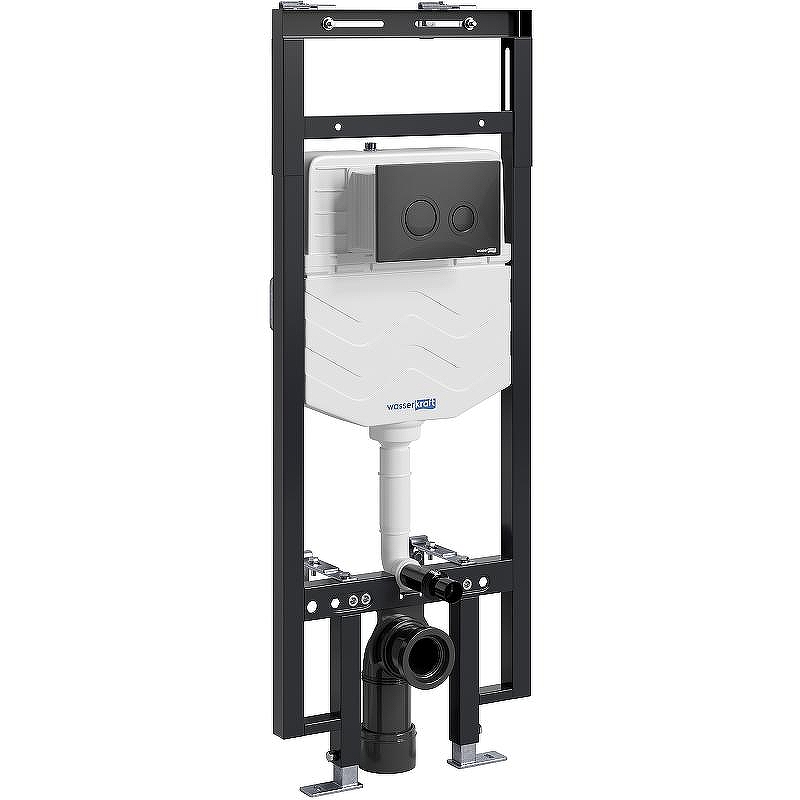 Инсталляция WasserKRAFT Dinkel 58TLT.010.ME.MB01 для унитаза с Черной матовой клавишей смыва