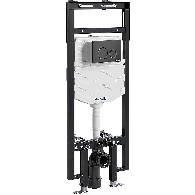 Инсталляция WasserKRAFT Dinkel 58TLT.010.ME.MB02 для унитаза с Черной матовой клавишей смыва