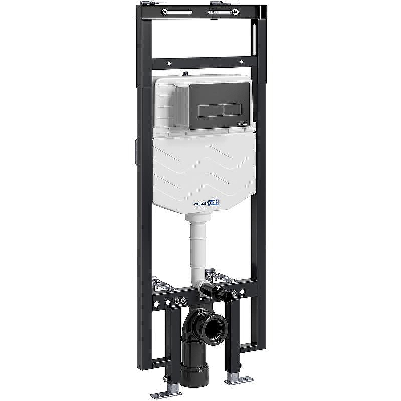 Инсталляция WasserKRAFT Dinkel 58TLT.010.ME.MB03 для унитаза с Черной матовой клавишей смыва