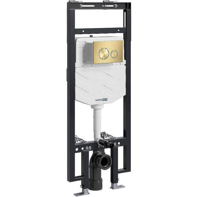 Инсталляция WasserKRAFT Dinkel 58TLT.010.ME.MG02 для унитаза с клавишей смыва Золото матовое