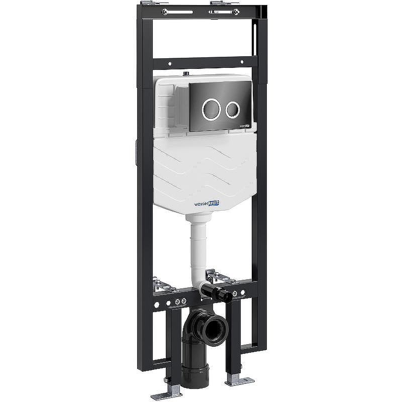 Инсталляция WasserKRAFT Dinkel 58TLT.010.ME.PB01 для унитаза с клавишей смыва Черный глянец