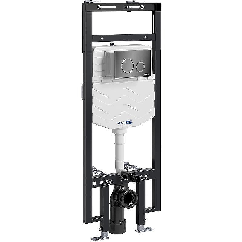 Инсталляция WasserKRAFT Dinkel 58TLT.010.ME.PB02 для унитаза с клавишей смыва Черный глянец