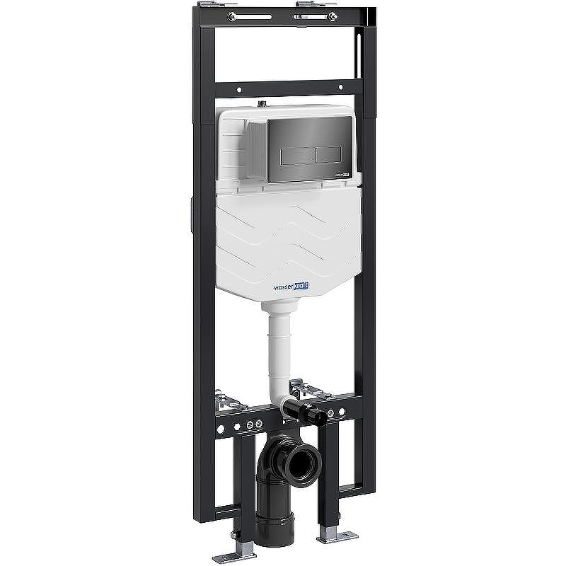 Инсталляция WasserKRAFT Dinkel 58TLT.010.ME.PB03 для унитаза с клавишей смыва Черный глянец