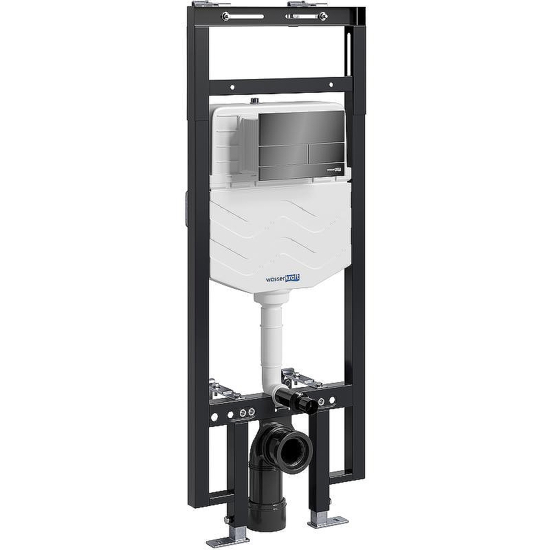 Инсталляция WasserKRAFT Dinkel 58TLT.010.ME.PB04 для унитаза с клавишей смыва Черный глянец