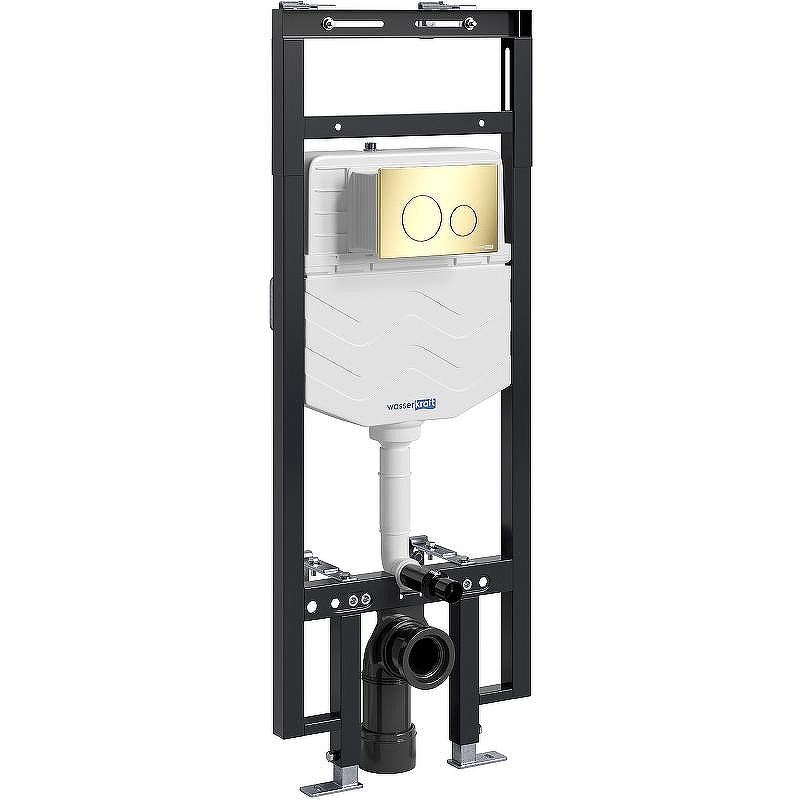 Инсталляция WasserKRAFT Dinkel 58TLT.010.ME.PG02 для унитаза с клавишей смыва Золото