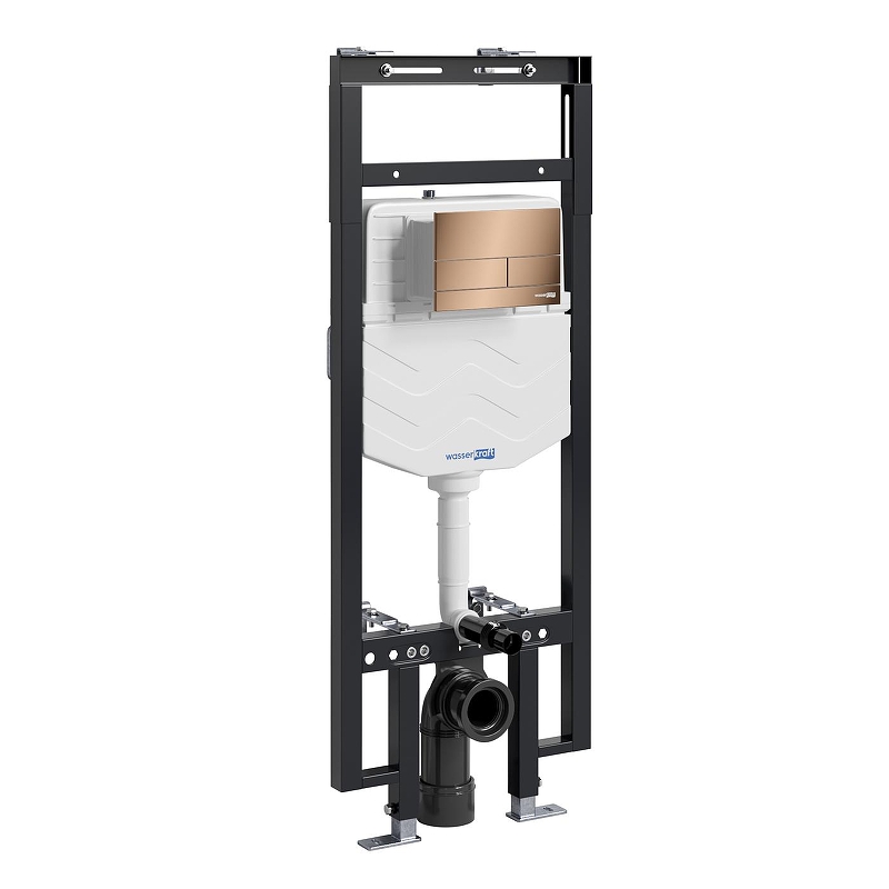 Инсталляция WasserKRAFT Dinkel 58TLT.010.ME.RG04 для унитаза с клавишей смыва цвет Розовое золото