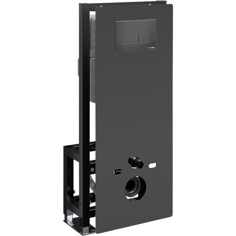 Инсталляция WasserKRAFT Glan 66TLT.010.ME.BL.MB03 для унитаза Черное стекло с Черной матовой клавишей смыва