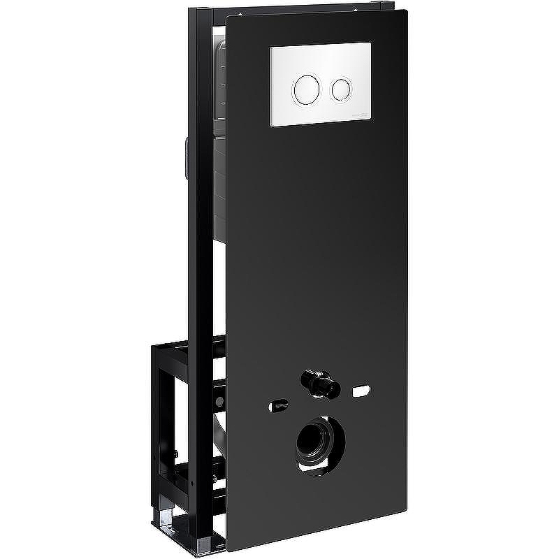 Инсталляция WasserKRAFT Glan 66TLT.010.ME.BL.WH01 для унитаза Черное стекло с Белой клавишей смыва