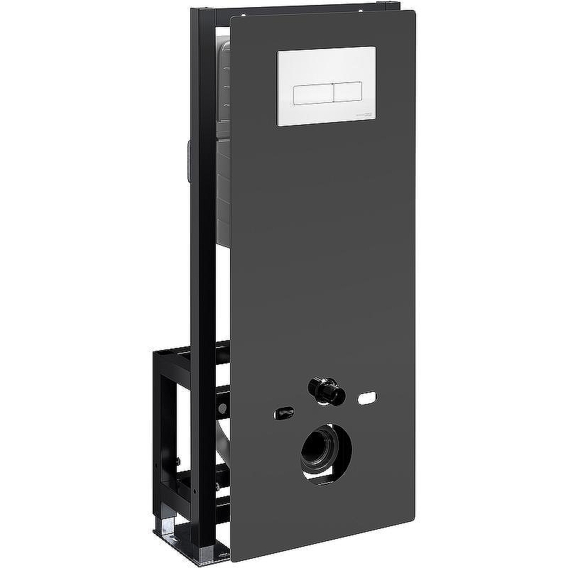 Инсталляция WasserKRAFT Glan 66TLT.010.ME.BL.WH03 для унитаза Черное стекло с Белой клавишей смыва