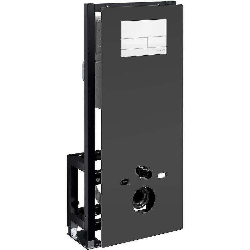 Инсталляция WasserKRAFT Glan 66TLT.010.ME.BL.WM04 для унитаза Черное стекло с Белой матовой клавишей смыва