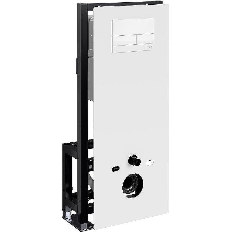 Инсталляция WasserKRAFT Glan 66TLT.010.ME.WH.WH04 для унитаза Белое стекло с Белой глянцевой клавишей смыва