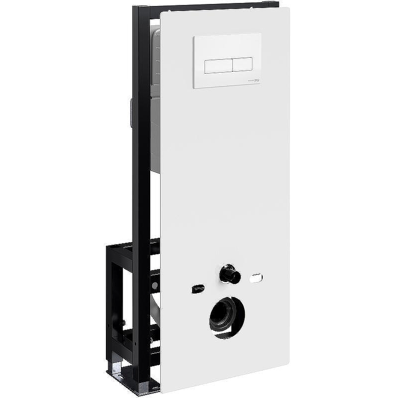 Инсталляция WasserKRAFT Glan 66TLT.010.ME.WH.WM03 для унитаза Белое стекло с Белой матовой клавишей смыва