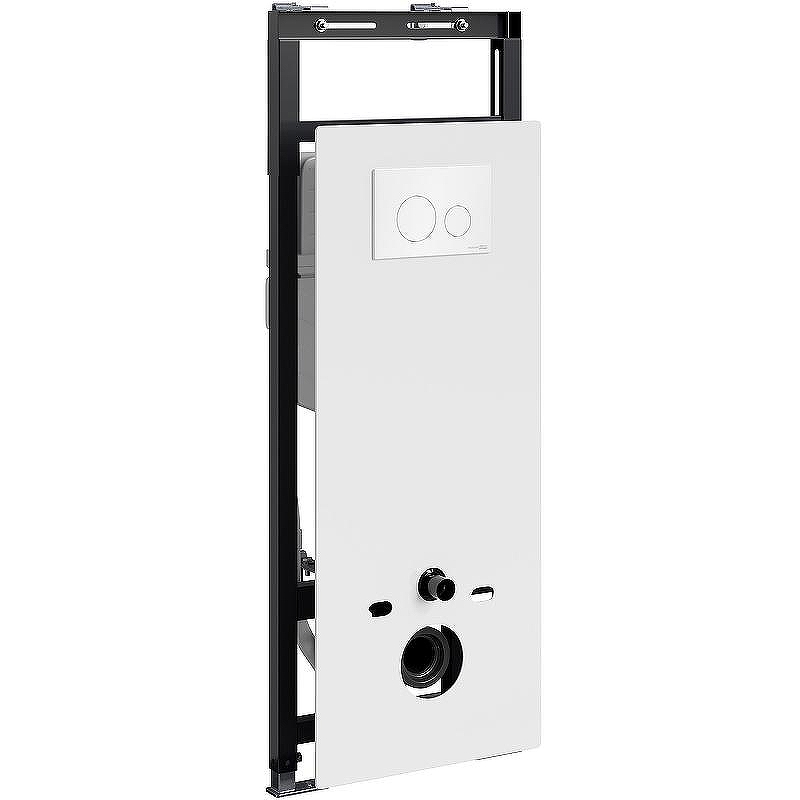 Инсталляция WasserKRAFT Salm 27TLT.010.ME.WH.WH02 для унитаза Белое стекло с Белой клавишей смыва