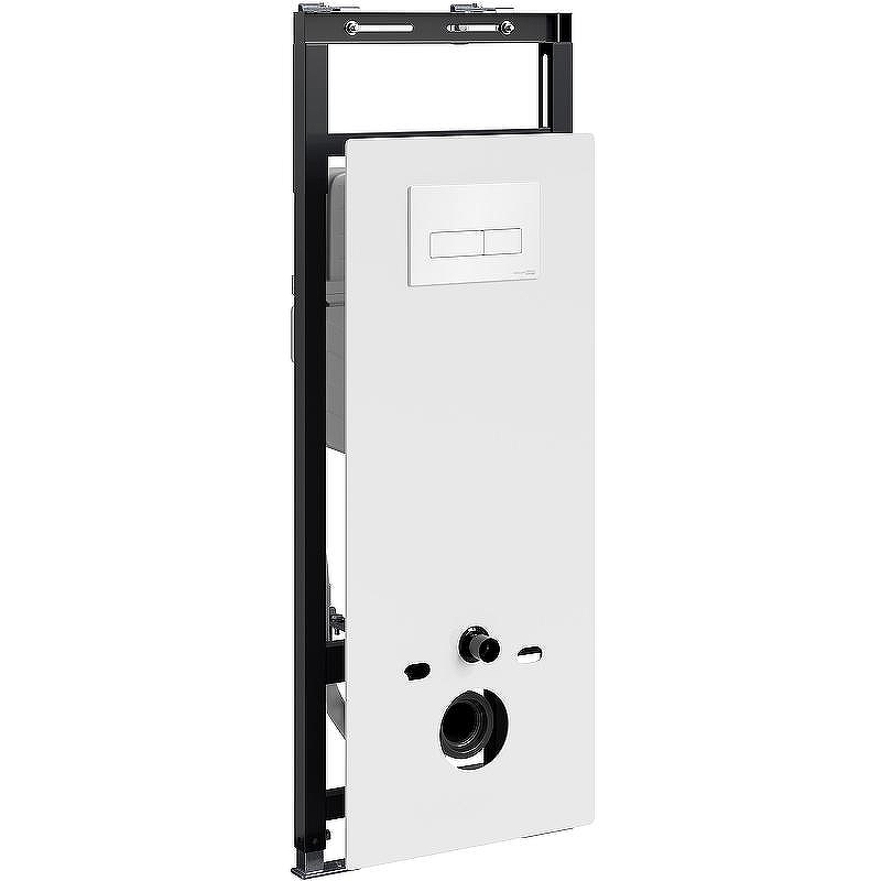 Инсталляция WasserKRAFT Salm 27TLT.010.ME.WH.WH03 для унитаза Белое стекло с Белой клавишей смыва