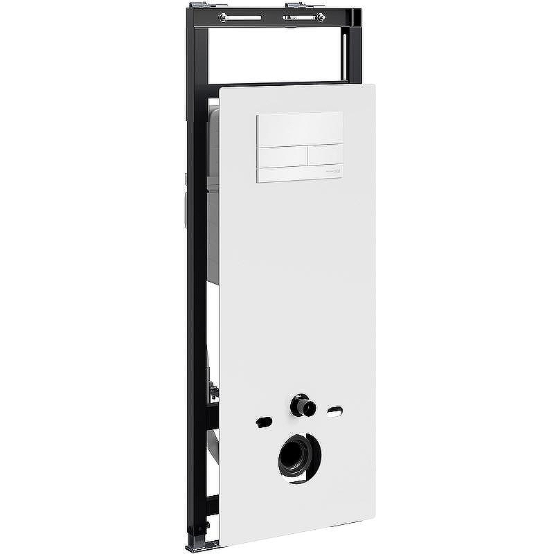 Инсталляция WasserKRAFT Salm 27TLT.010.ME.WH.WH04 для унитаза Белое стекло с Белой клавишей смыва