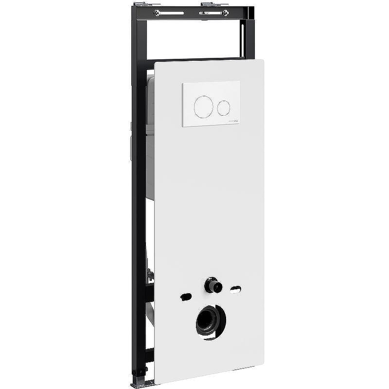 Инсталляция WasserKRAFT Salm 27TLT.010.ME.WH.WM02 для унитаза Белое стекло с Белой матовой клавишей смыва