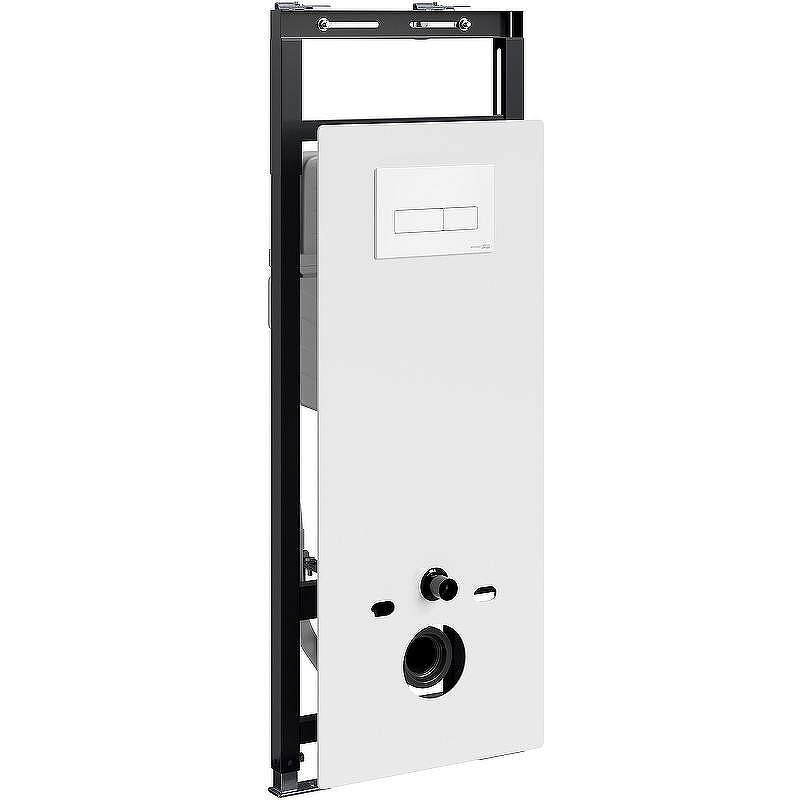 Инсталляция WasserKRAFT Salm 27TLT.010.ME.WH.WM03 для унитаза Белое стекло с Белой матовой клавишей смыва