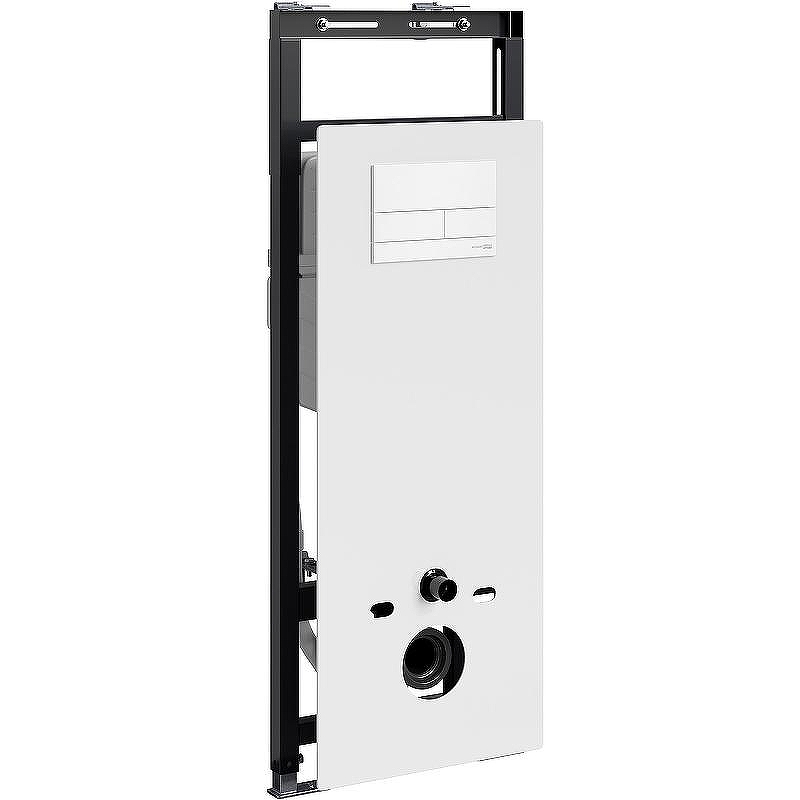 Инсталляция WasserKRAFT Salm 27TLT.010.ME.WH.WM04 для унитаза Белое стекло с Белой матовой клавишей смыва
