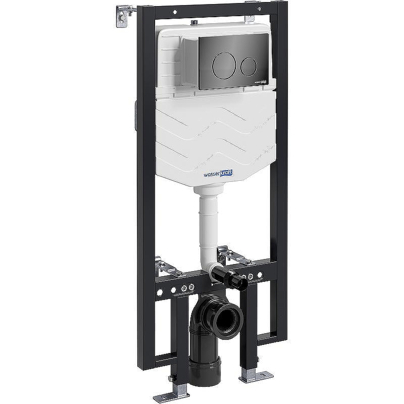 Инсталляция WasserKRAFT Vils 56TLT.010.ME.PB02 для унитаза с клавишей смыва Черный глянец