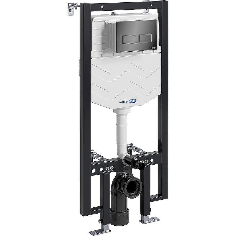 Инсталляция WasserKRAFT Vils 56TLT.010.ME.PB03 для унитаза с клавишей смыва Черный глянец