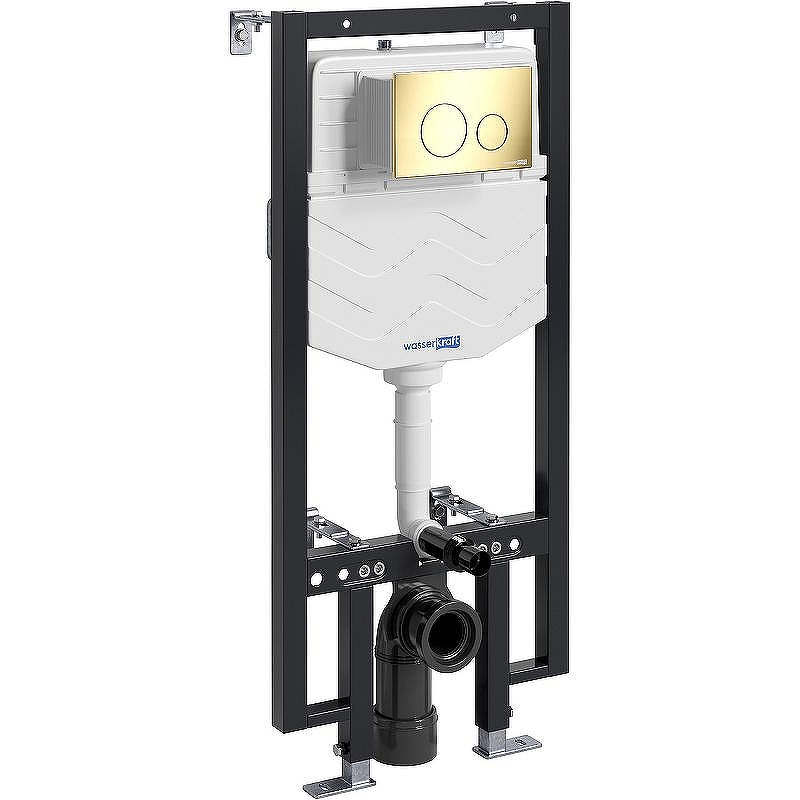 Инсталляция WasserKRAFT Vils 56TLT.010.ME.PG02 для унитаза с клавишей смыва Золото глянцевое