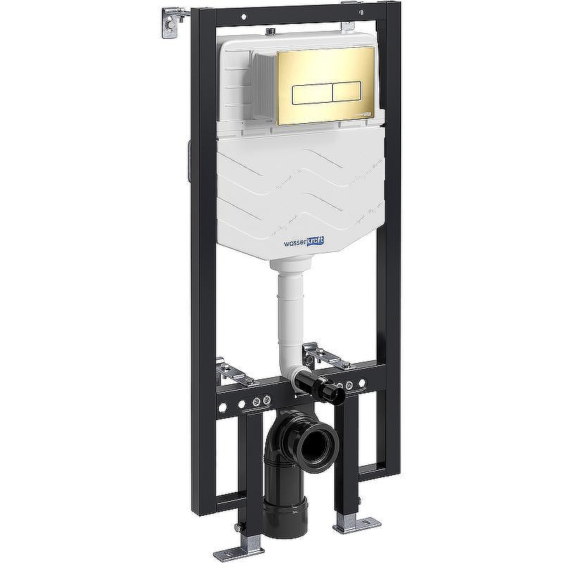 Инсталляция WasserKRAFT Vils 56TLT.010.ME.PG03 для унитаза с клавишей смыва Золото глянцевое