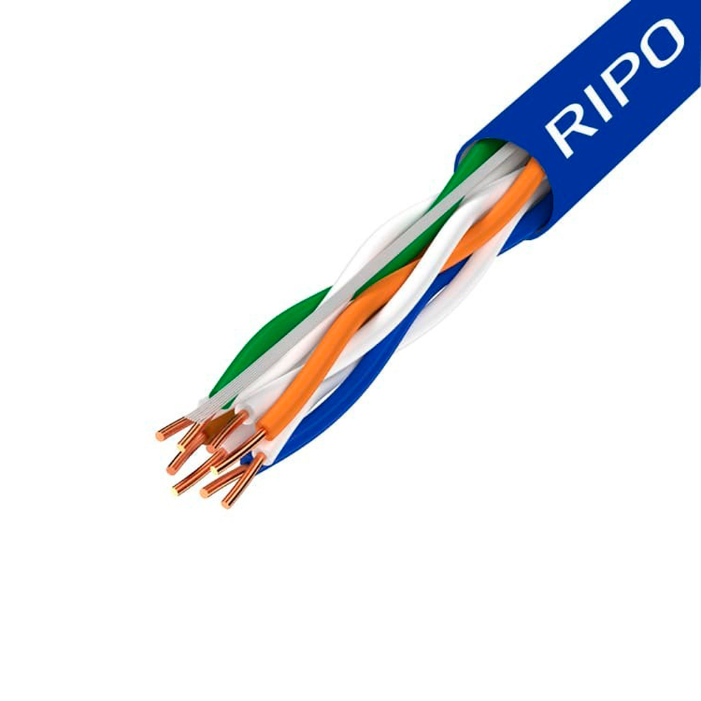 Интернет-кабель (витая пара) UTP CAT6 4х2х0,57 мм Ripo синий (100 м)