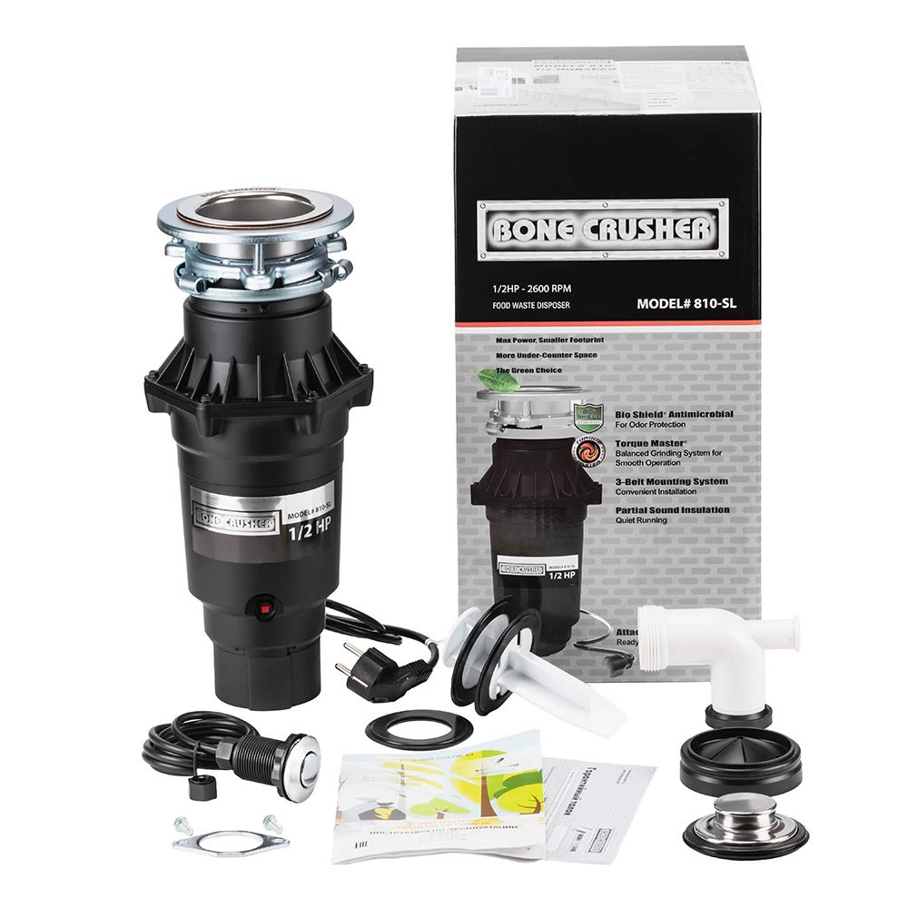 Измельчитель пищевых отходов Bone Crusher ВС-810 Slim Line 490 Вт 2600 об./мин (ВС810 AS-Slim Line)
