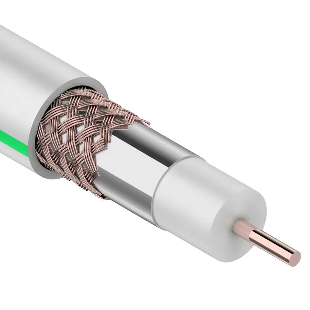 Кабель коаксиальный телевизионный SAT 703 1х0,9 мм экранированный CU PVC Proconnect белый