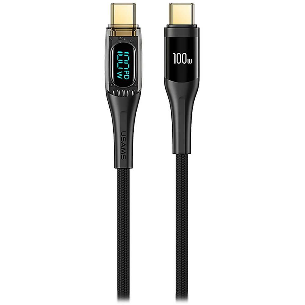 Кабель Usams US-SJ591 Type-C/Type-C 100W 2 м. Чёрный
