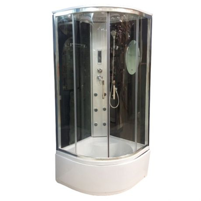 кабина душевая Omega 90x90x215см г/м высокий поддон 1/4 круга