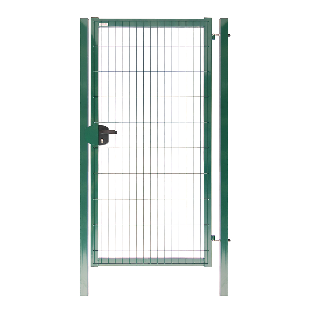 Калитка распашная с панелью 2D Medium и столбами 1х2,03 м зеленая RAL 6005