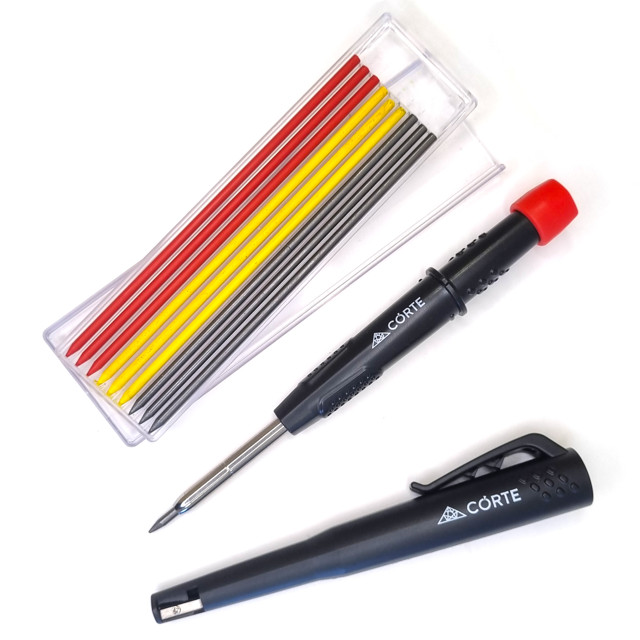 карандаш строительный механический CORTE AUTO PENCIL SET1 в комплекте 9 запасных стержней