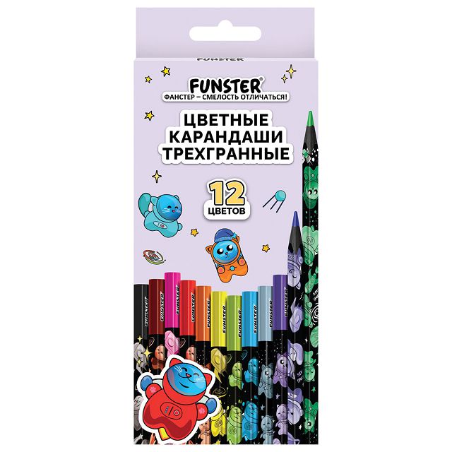 карандаши цветные FUNSTER "Among cats", 12 цветов