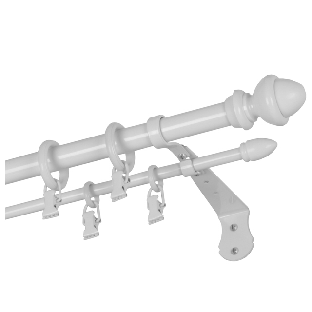 карниз круглый 2-рядный Классика/Classic 300см 20/10мм белый металл, арт.К.К.А1.21.МЗ.30