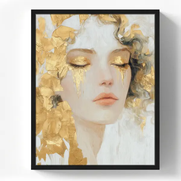 Картина в раме Postermarket Девушка с золотом 40x50 см цвет разноцветный
