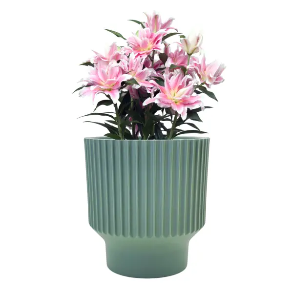 Кашпо для цветов Evergreen Design Аркада 22x23x23.5 см v7.2 л пластик нефритовый